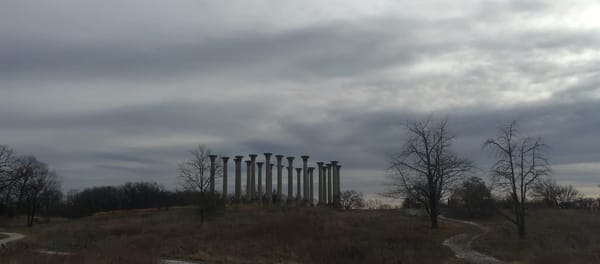 Old pillars from the Capitol Building at the National Arboretum